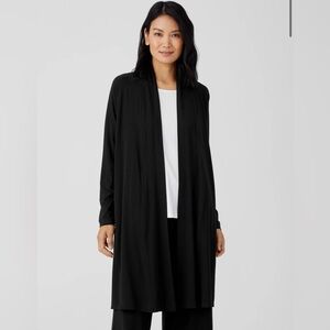 Eileen Fisher Women's Long Duster Cardigan Ash/Black Size S Original $198